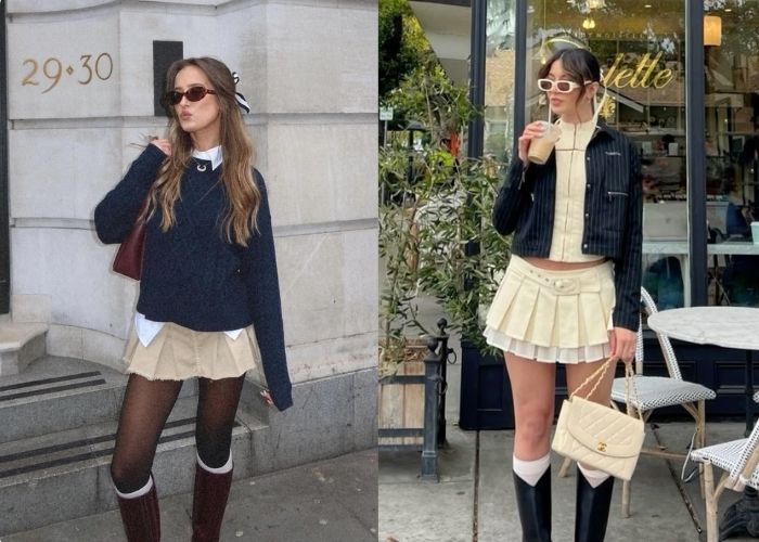 thời trang be phối xanh navy