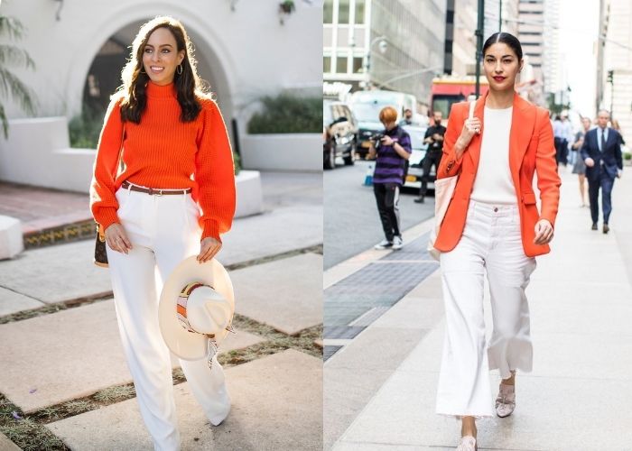 màu cam kết hợp với màu gì thì đẹp