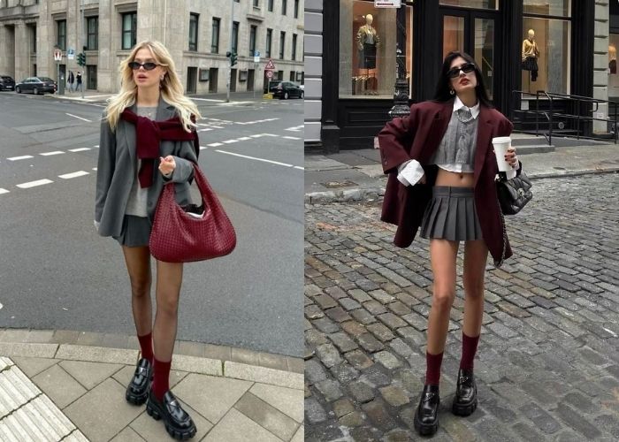 thời trang ghi phối đỏ