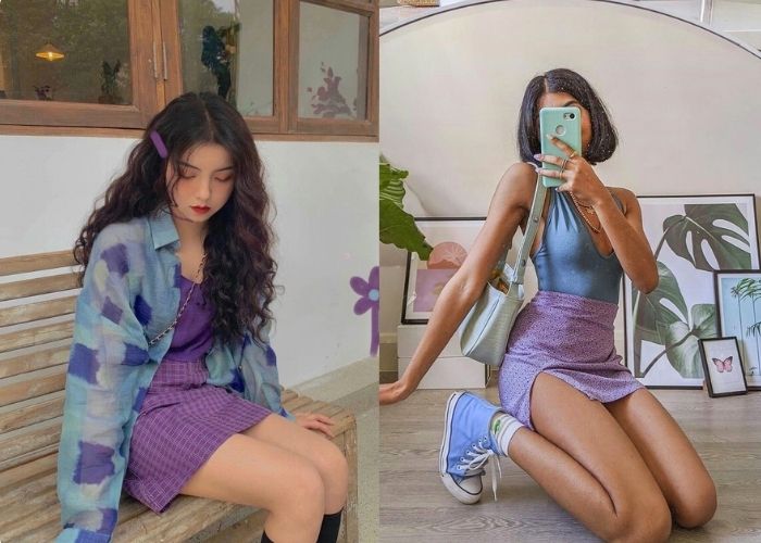 màu tím kết hợp với màu gì