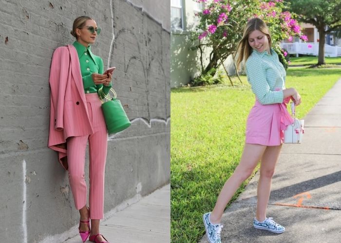 xanh lá hợp với màu gì