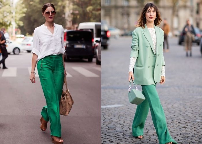 màu xanh lá hợp với màu gì