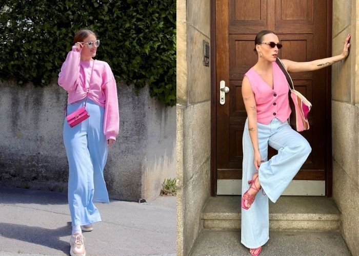 màu xanh thiên thanh phối hồng