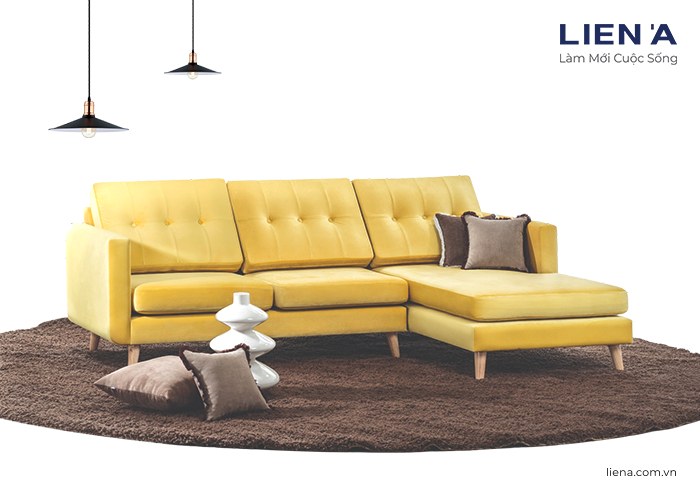 Sofa góc màu vàng